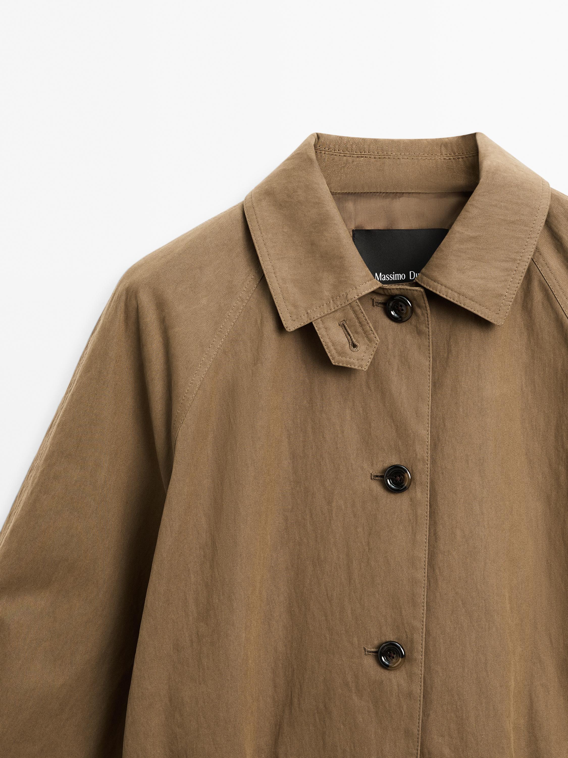 Trench taille ajustée en coton mélangé